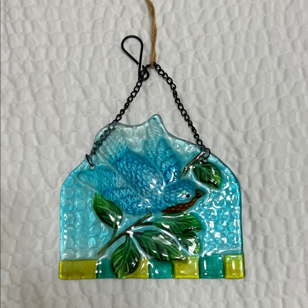 Vibrant Glass Art Bird Suncatcher